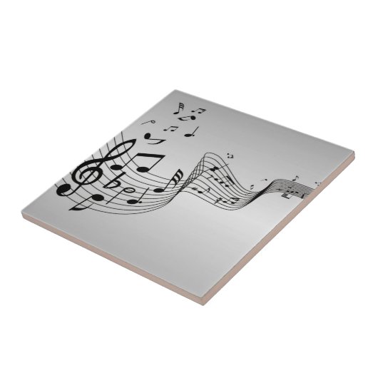 Carreau Notes musicales sur Argent (Côté)