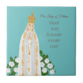 Carreau Notre-Dame de Fatima et roses blanches (Devant)