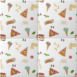 Carreau Nourriture italienne Pizza Pâtes Tiramisu Cuisine