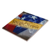 Carreau Nous Le Peuple Drapeau Américain (Côté)