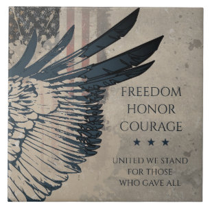 Carreau Nous sommes unis Grunge Aigle Patriotique Art