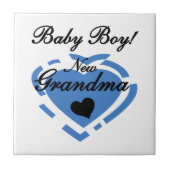 Carreau Nouveau Grand-mère Baby Boy Blue Heart Cadeaux (Devant)