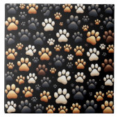 Carreau Nouvelle forme avec empreinte de patte chien canin (Devant)