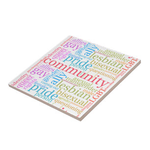 Carreau Nuage de mots de la communauté arc-en-ciel LGBTQ+