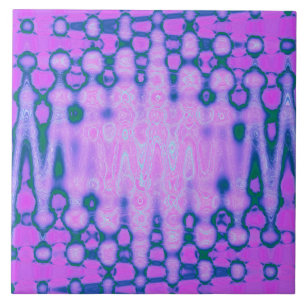 Carreau Nuages Abstraits Tie-Dye Rose Chaud Ondulés