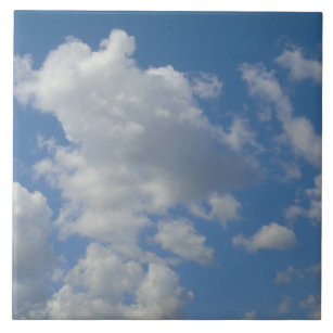 Carreau Nuages blancs/gris et mosaïque photo du ciel bleu