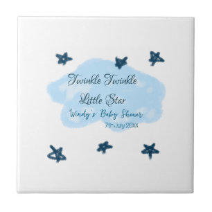 Carreau Nuages bleus scintillant Twinkle Little Star bébé
