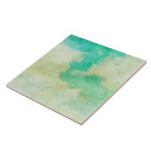 Carreau Nuages dans le ciel peindre turquoise et crème (Côté)