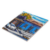 Carreau "Nuance bleue, la tuile décorative de banlieue de (Côté)