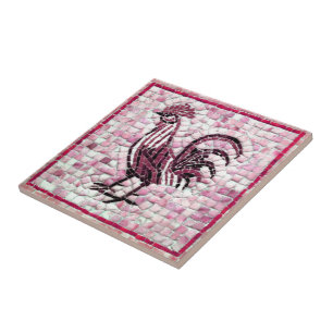 Carreau Nuances de mosaïque rouge blanc noir avec un dessi