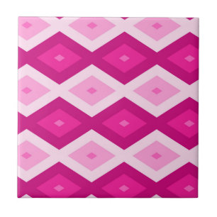 Carreau Nuances de motif de diamant fuchsia