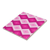 Carreau Nuances de motif de diamant fuchsia (Côté)