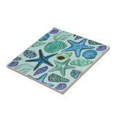 Carreau Nuances des coquillages et du motif bleus (Côté)