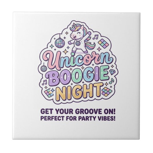Carreau Nuit de Boogie de Licorne Gras Typographie Graphiq (Devant)