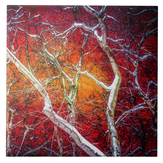 Carreau Nuit d'hiver rouge (Devant)