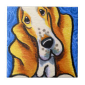 Carreau Nuit étoilée de Basset Hound (Devant)