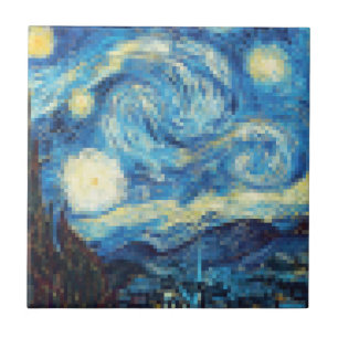 Carreau Nuit étoilée Pixellée par Van Gogh