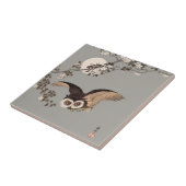 Carreau Nuit Japonaise Chouette Lune Bois Coupe Flying Nig (Côté)