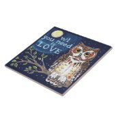 Carreau Nuit "Owl Love" Carrelage humoristique (Côté)