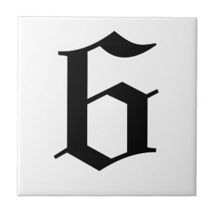 Carreau numérique gothique - noir sur blanc