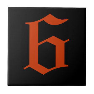 Carreau numérique gothique - rouge sur noir