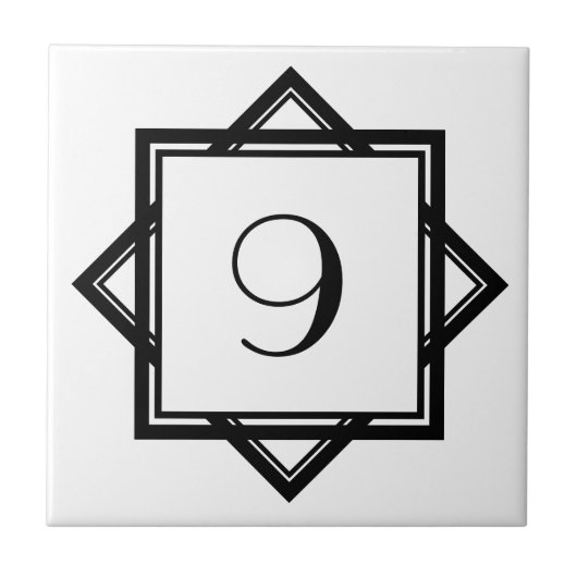 Carreau Numéro Art Déco (Devant)