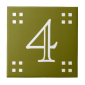 Carreau Numéro de la maison - Artiste blanc sur vert (Devant)