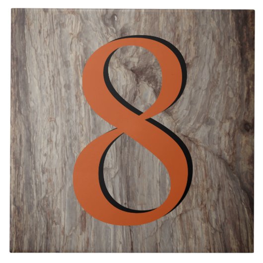 Carreau Numéro de la maison de lumière de cuivre Tuile 8 s (Devant)