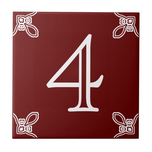 Carreau Numéro de la maison - Espagnol blanc sur carrelage (Devant)