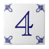 Carreau Numéro de la maison - Espagnol bleu sur blanc (Devant)