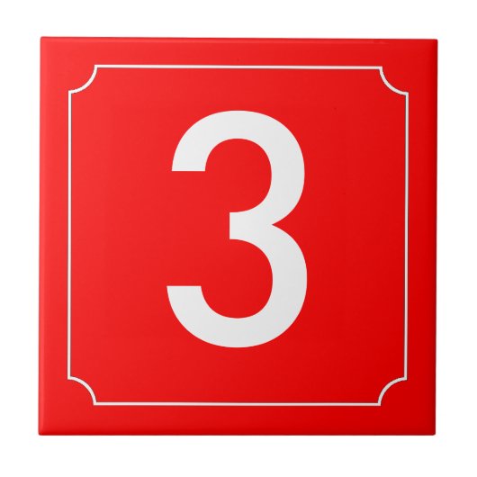 Carreau Numéro de la maison rouge (Devant)