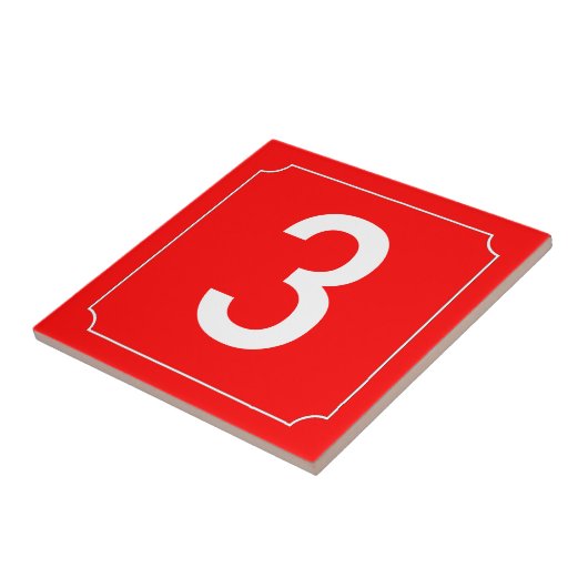 Carreau Numéro de la maison rouge (Côté)