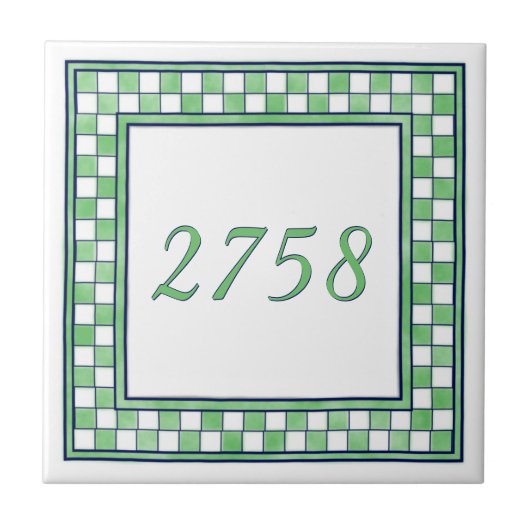 Carreau Numéro de la petite maison verte et blanche (Devant)