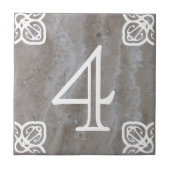 Carreau Numéro de maison - blanc espagnol sur la chaux (Devant)