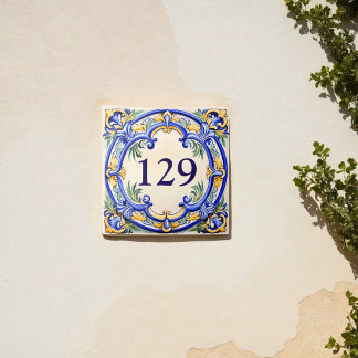 Carreau Numéro de maison héritage méditerranéen personnali