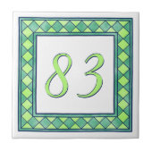 Carreau Numéro de maison vert (Devant)