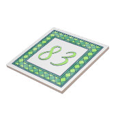 Carreau Numéro de maison vert (Côté)