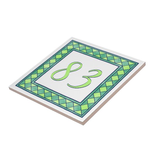 Carreau Numéro de maison vert (Côté)