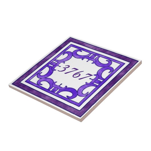 Carreau Numéro de petite maison pourpre (Côté)