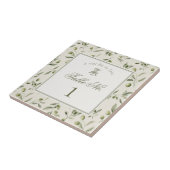 Carreau Numéro de table de mariage à motif vert Martini ol (Côté)