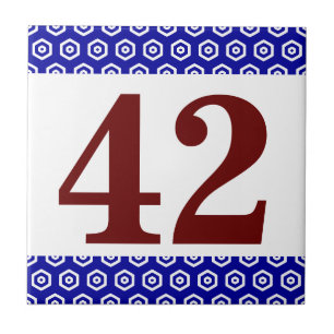 Carreau Numéro de vignette. Bordure hexagonale