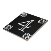 Carreau Numéro - Espagnol blanc sur noir (Côté)