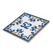 Carreau Numéro personnalisé bleu et jaune Azulejos Ceramic (Côté)