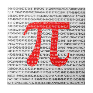 Carreau Numéro rouge d'origine pi jour symbole mathématiqu