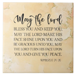 Carreau Numéros 6:24-26 Le Seigneur vous bénisse et vous g