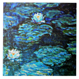 Carreau Nymphéas, Bleus, par Claude Monet