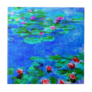 Carreau Nymphéas, Rouge, par Oscar-Claude Monet