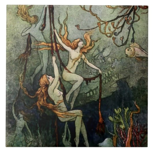 Carreau « Nymphes des mers » par Warwick Goble (Devant)