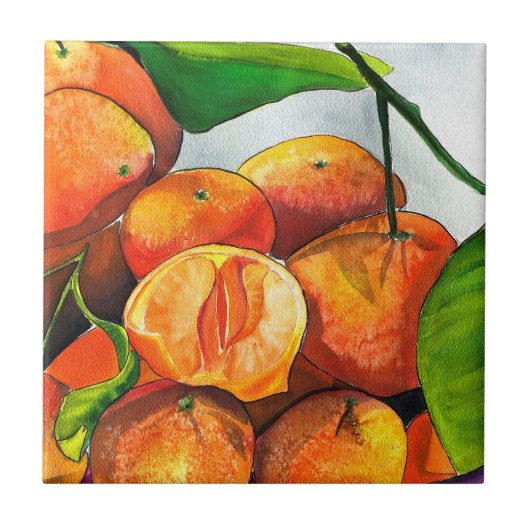 Carreau Oaquarelle mandarine (Devant)