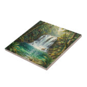 Carreau Oasis de la cascade tropicale luxuriante (Côté)